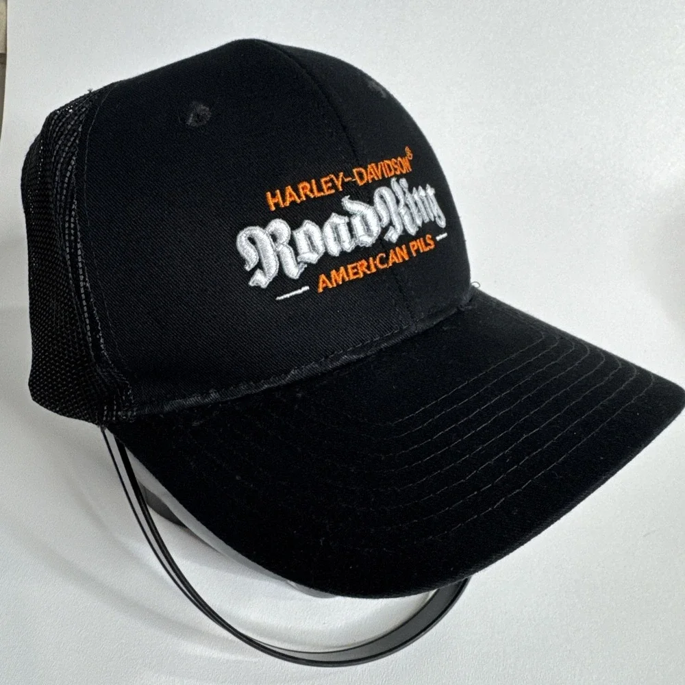 Harley Davidson‎ Snapback Canvas Hat Black Orange Logo Cap